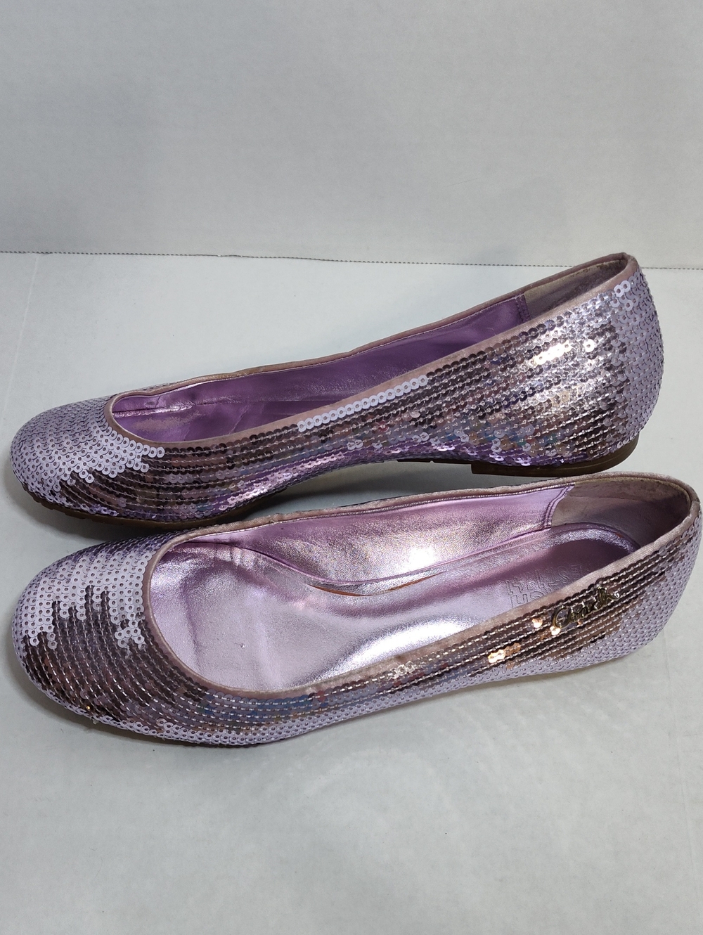 Coach Metallic Pink Lilac Sequin Ballet Flats